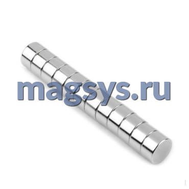 Магнит неодимовый диск 6х4 мм N35 никель