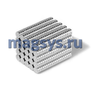 Магнит неодимовый диск 3х1.5 мм N35 никель