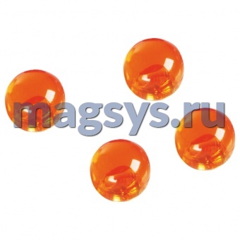 Мини-магниты декоративные. шарики. 4 шт./блистер. d=14 мм. Оранжевые