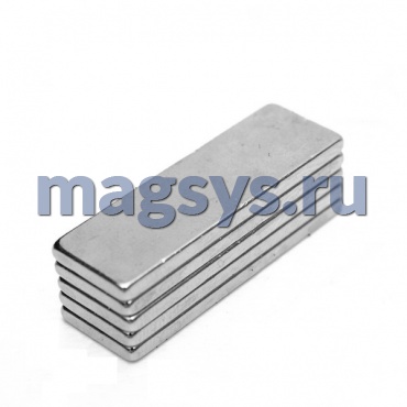 Магнит неодимовый блок 64х15х3 мм N38H цинк