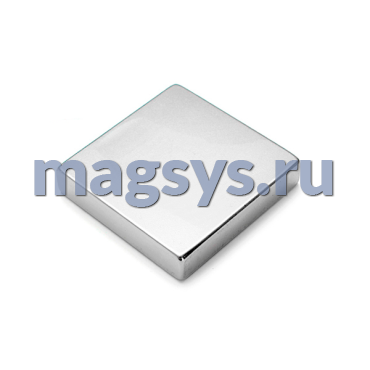 Магнит неодимовый блок 40х40х15 мм N38 никель
