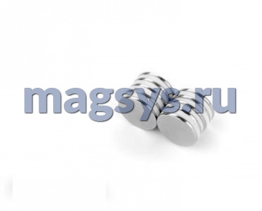 Магнит неодимовый диск 7х1 мм N35 цинк