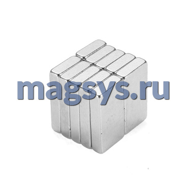 Магнит неодимовый блок 12х8х5 мм N38 никель