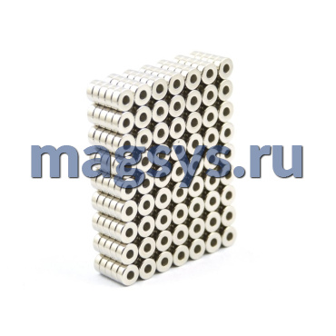 Магнит неодимовый кольцо 10х6х4 мм N35 никель