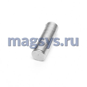 Магнит неодимовый диск 8х1 мм N35 цинк