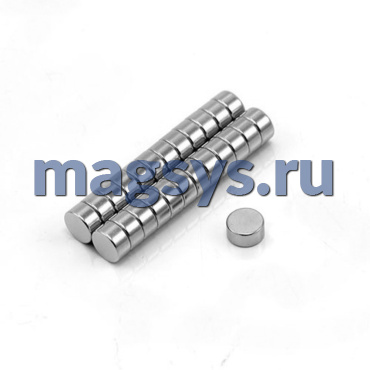 Магнит неодимовый диск 6х3 мм N35 никель