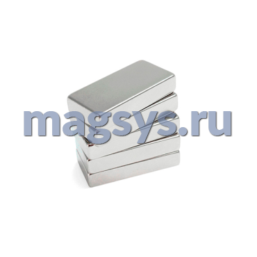 Магнит неодимовый блок 55х55х40 мм N38 никель