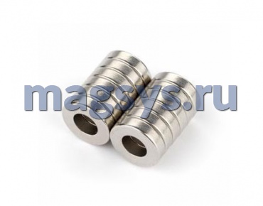 Магнит неодимовый кольцо 15х10х4 мм N35 никель