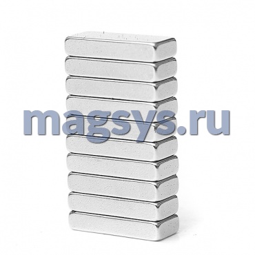 Магнит неодимовый блок 20х5х5 мм N35 никель