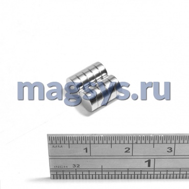 Магнит неодимовый диск 6х2 мм N35 цинк