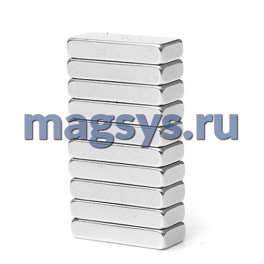 Магнит неодимовый блок 50х6х2 мм N35 никель