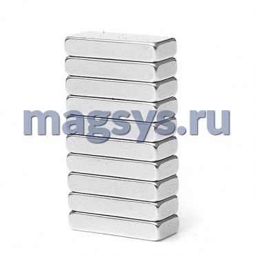 Магнит неодимовый блок 50х6х2 мм N38 никель