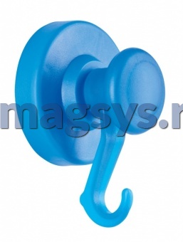 Магнитный крючок Magnetoplan для пальто. d=68 мм. 20 кг. голубой