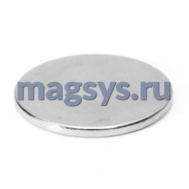 Магнит неодимовый диск 30х3 мм N35 никель