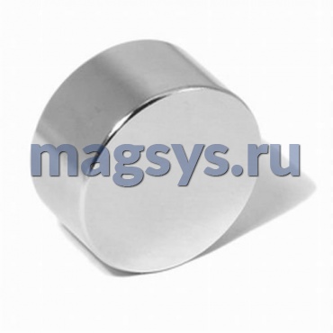 Магнит неодимовый диск 25х20 мм N38 никель