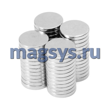 Магнит неодимовый диск 7х1.5 мм N35 никель