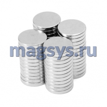 Магнит неодимовый диск 7х1.5 мм N35 никель