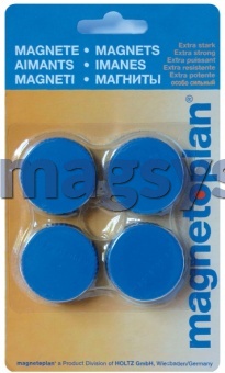Магниты Magnum 4 шт./блистер. сила 2 кг. d=34 мм Темно-синие