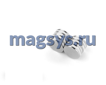 Магнит неодимовый диск 10х1.2 мм N35 никель