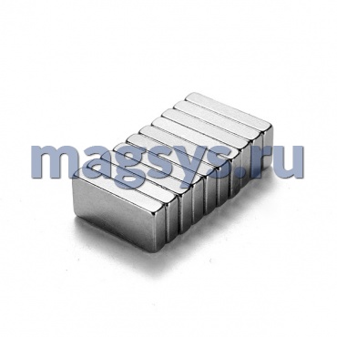 Магнит неодимовый блок 10х5х2 мм N38 никель