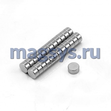 Магнит неодимовый диск 6х3 мм N40 SH цинк