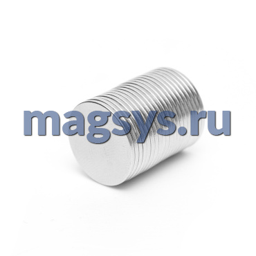 Магнит неодимовый диск 9.5х1.2 мм N35 никель