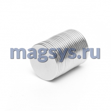 Магнит неодимовый диск 9.5х1.2 мм N35 никель