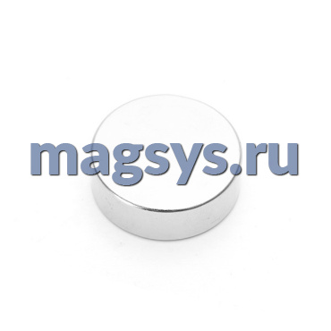 Магнит неодимовый диск 27х25 мм N35 никель