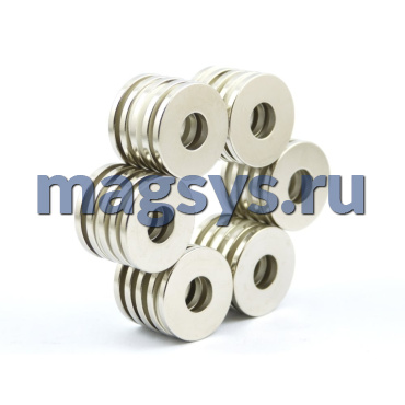Магнит неодимовый кольцо 40х10.1x3.5 мм N33S никель