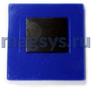 Акриловая заготовка 65х65 мм магнит синяя с тиснением