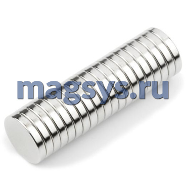 Магнит неодимовый диск 10х1 мм N38 никель