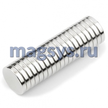 Магнит неодимовый диск 10х1 мм N38 никель