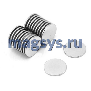 Магнит неодимовый диск 9х1.2 мм N35 никель