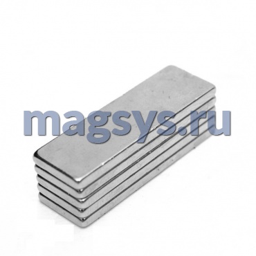 Магнит неодимовый блок 40х10х3 мм N35 никель