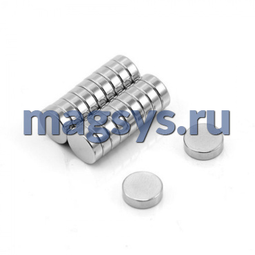 Магнит неодимовый диск 8х2 мм N35 никель
