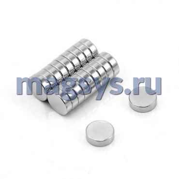 Магнит неодимовый диск 8х2 мм N35 никель