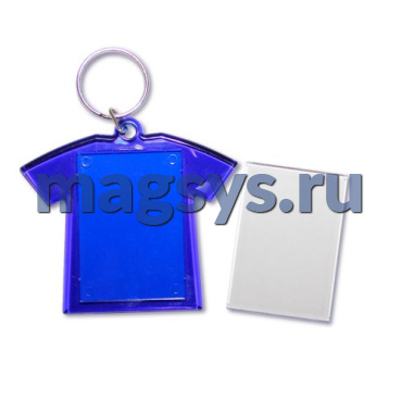 Заготовка акрилового брелка. футболка синяя