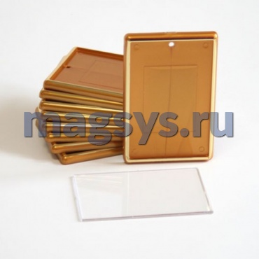 Акриловая заготовка 52х77 мм магнит бронза с тиснением (золото)