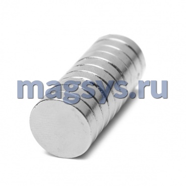 Магнит неодимовый диск 12х4 мм N35 никель