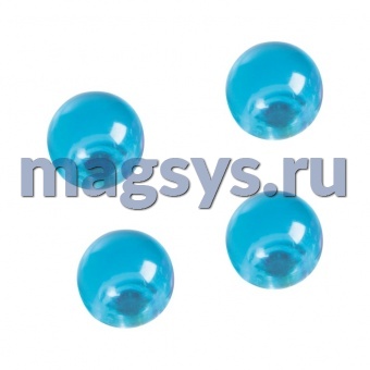 Мини-магниты декоративные. шарики. 4 шт./блистер. d=14 мм. Голубые