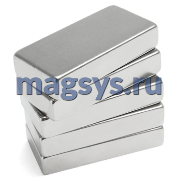 Магнит неодимовый блок 50х30х20 мм N35 никель