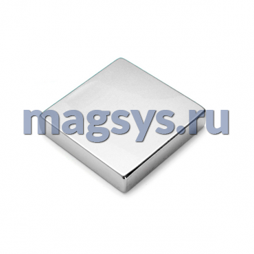 Магнит неодимовый блок 40х40х10 мм N38 никель