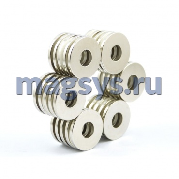 Магнит неодимовый кольцо 30х8.1x3.5 мм N33S никель