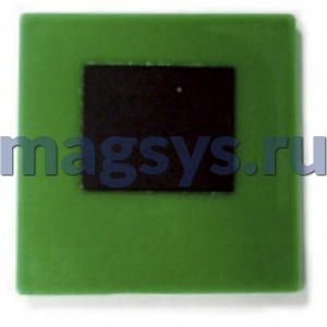 Акриловая заготовка 65х65 мм магнит зеленая с тиснением