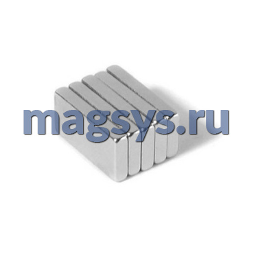 Магнит неодимовый блок 20х10х1.5 мм N35 никель